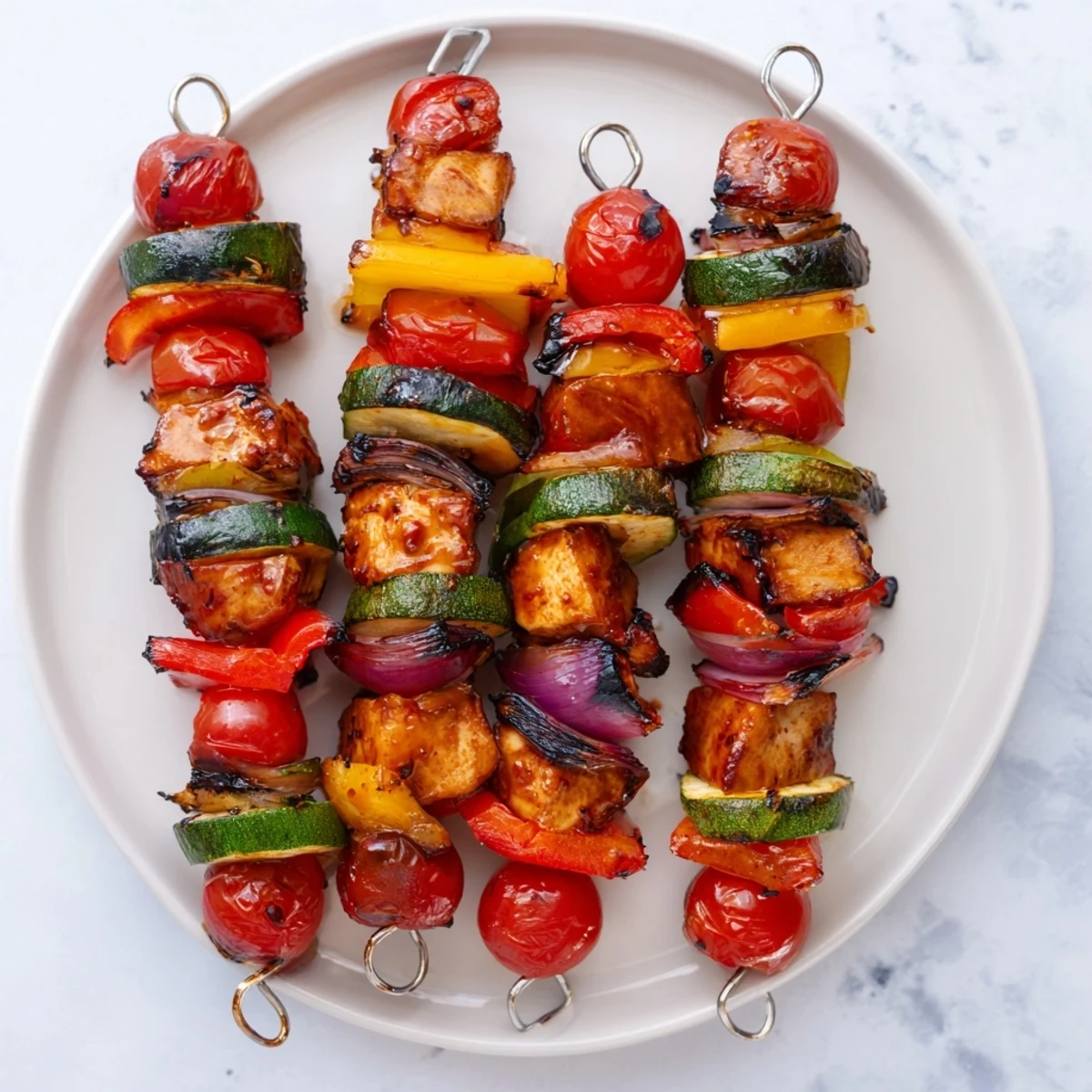 Enjoy the visually appealing Chicken and Veggie Skewers with tender chicken, ideal for a gluten-free meal.