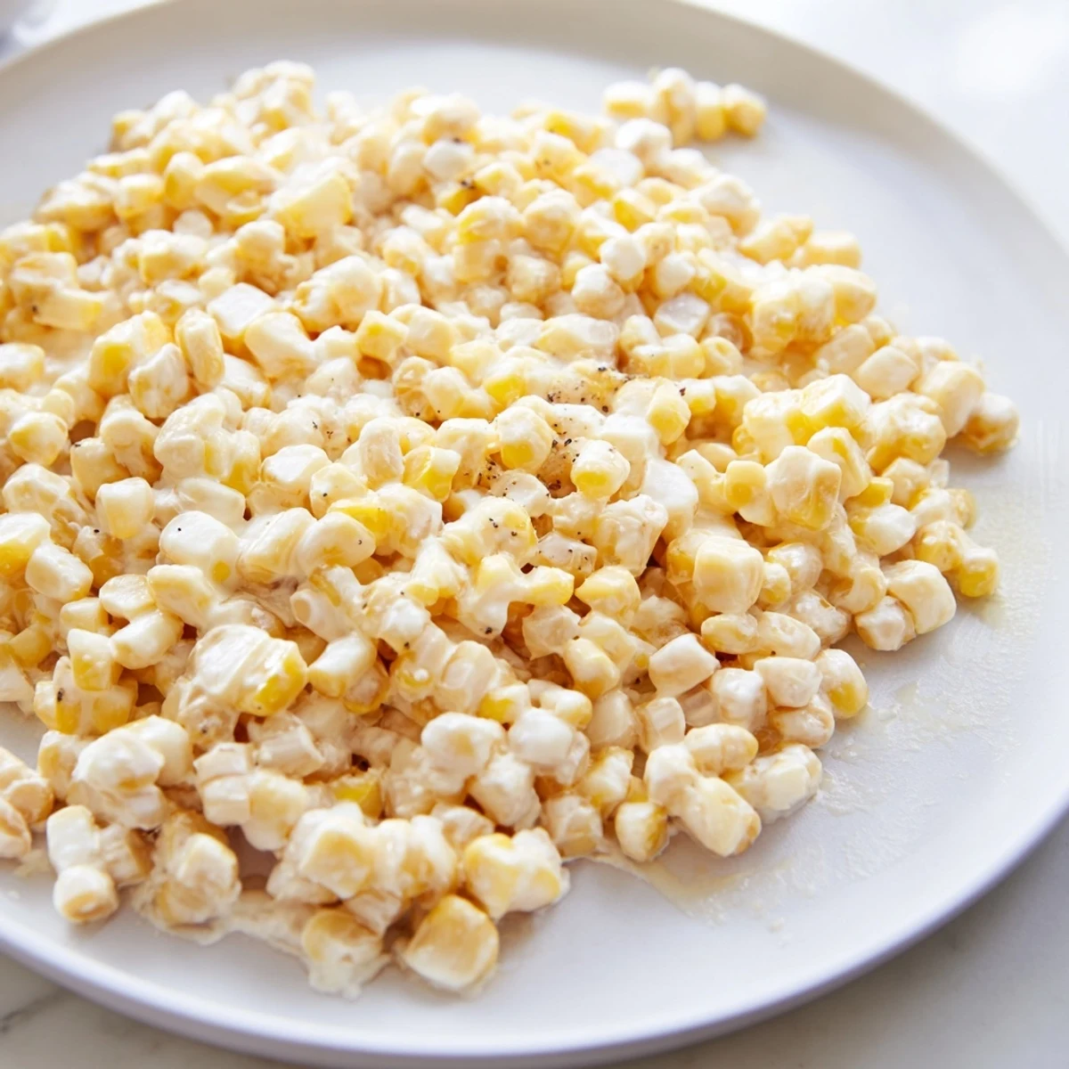 Sizzling skillet of Honey Butter Skillet Corn, combining sweet corn kernels with a butter and honey glaze.