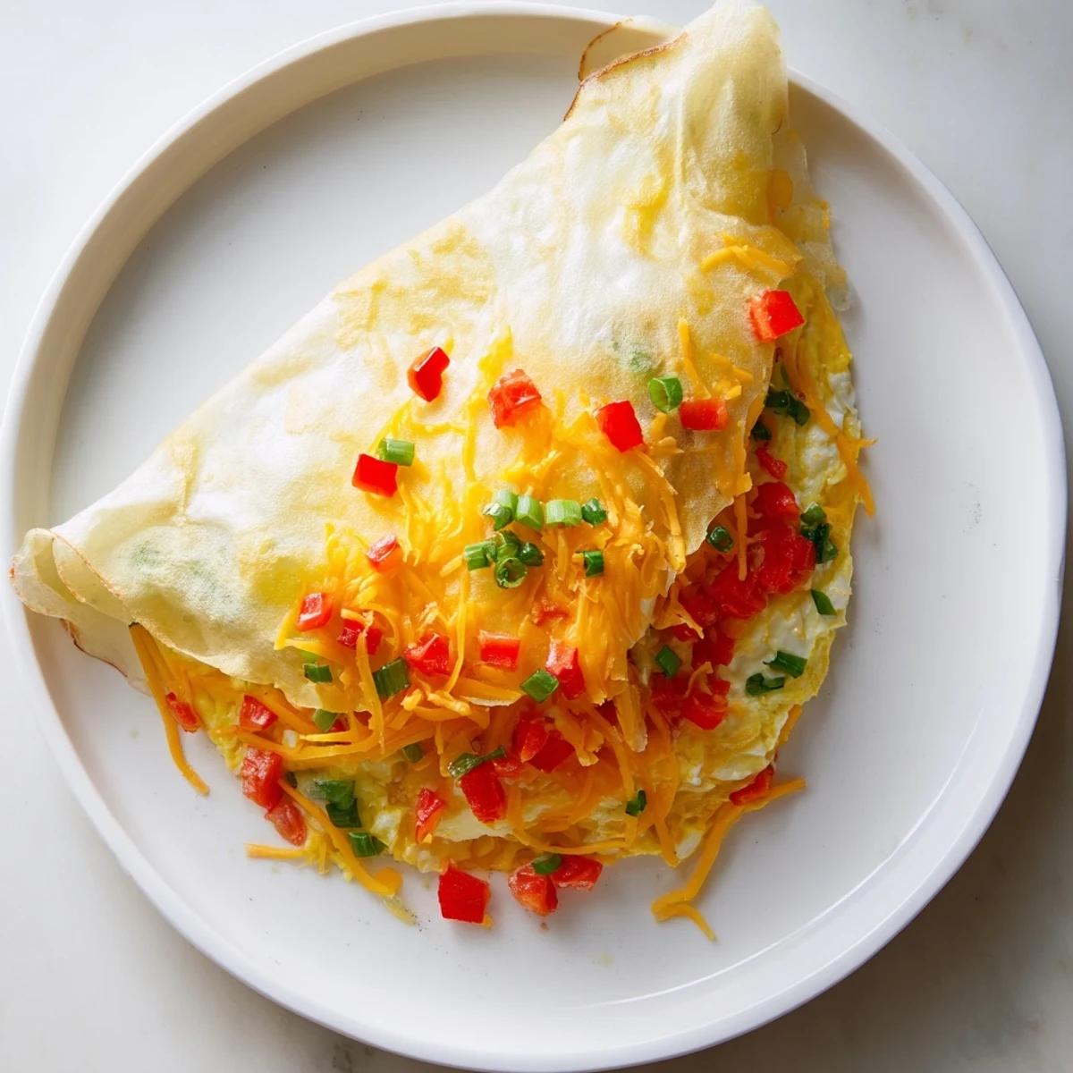 Golden, crispy Rice Paper Egg Cheese Wrap, filled with melted cheese and ready to eat for breakfast.