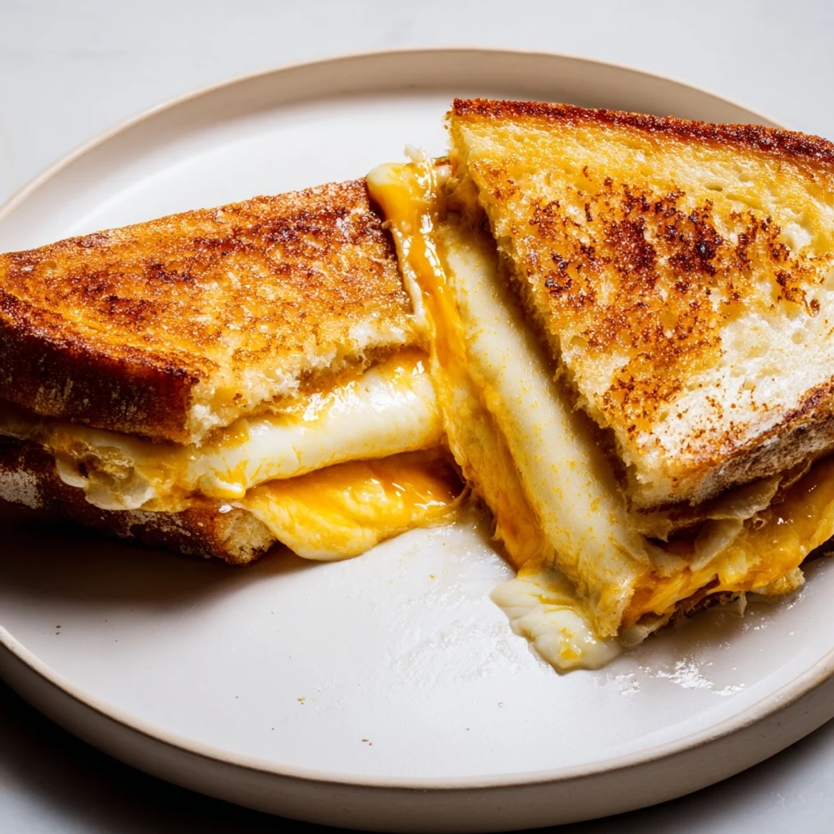 Golden-brown Custard French Toast Grilled Cheese oozes with melted cheese, a savory brunch delight.