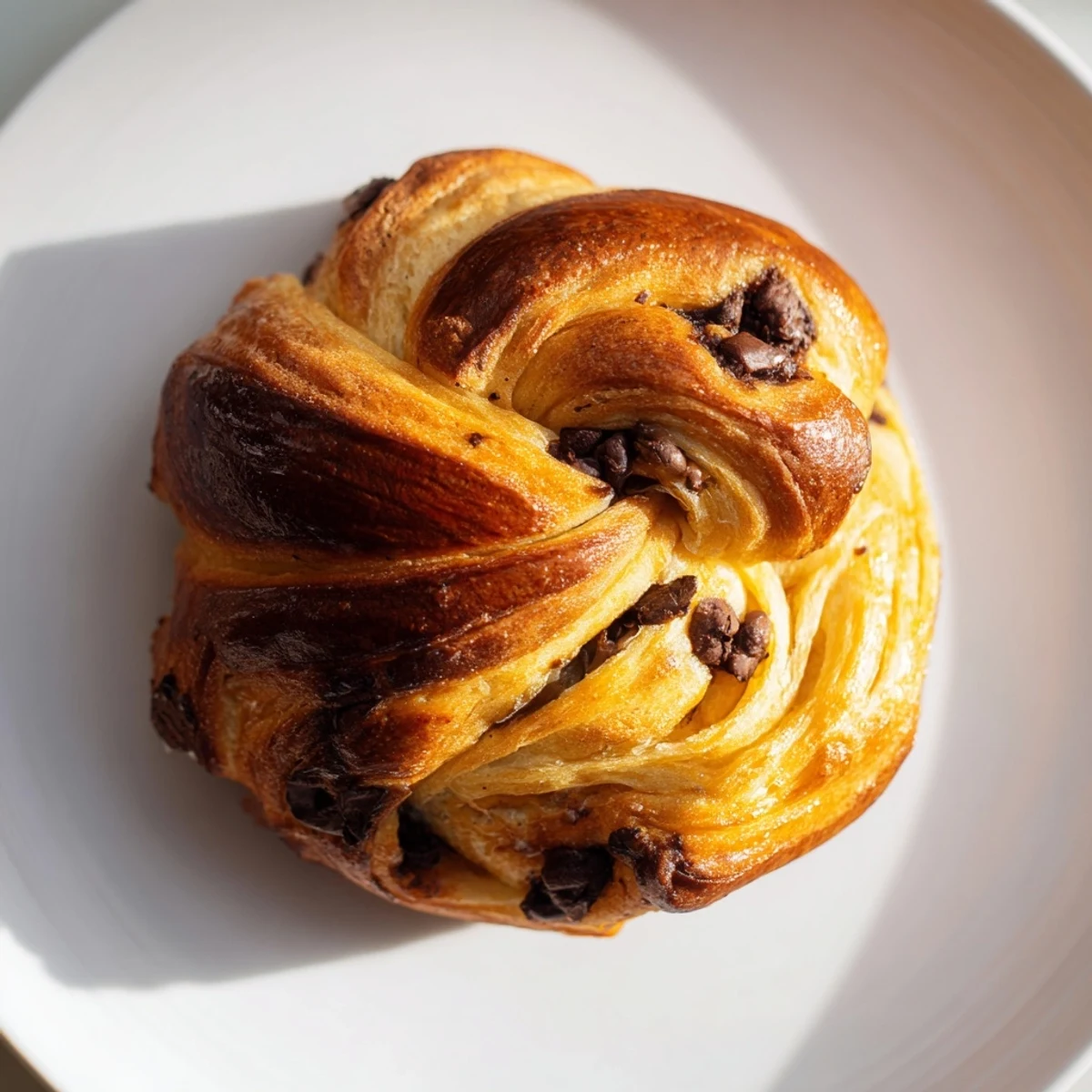 Golden, flaky crookies, a delicious dessert with a rich chocolate chip cookie topping.