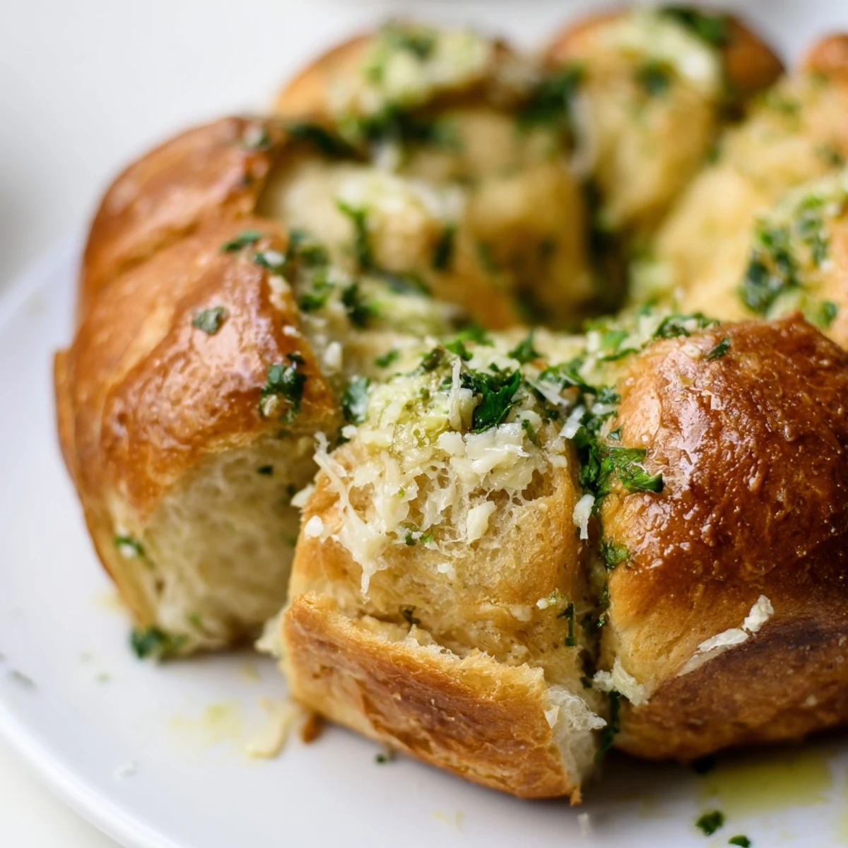 Golden Garlic Butter Bread Pull-Apart in a skillet, served warm for a family-style dinner.