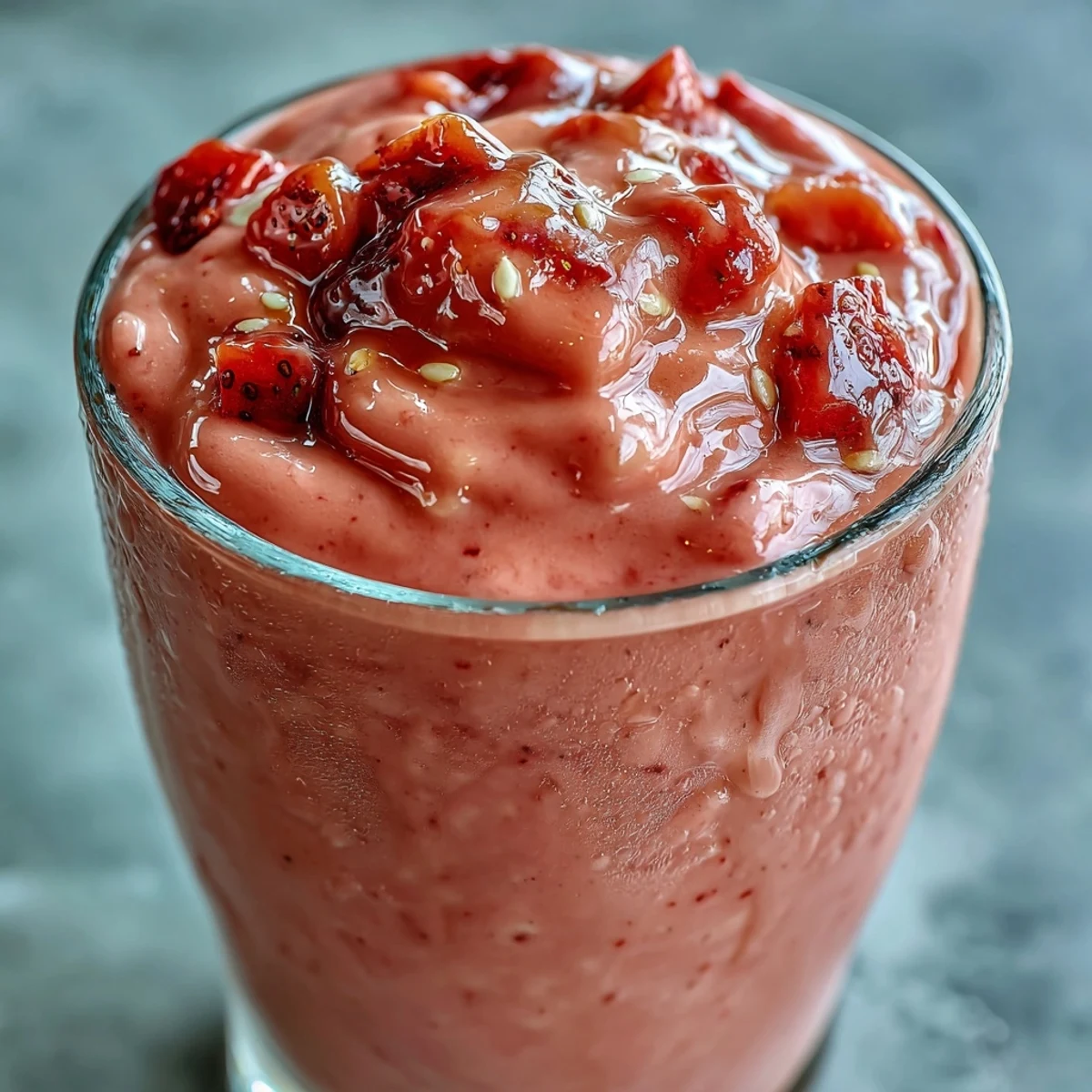 Creamy Guava Juice Smoothie in a chilled glass, topped with a pineapple wedge and served over ice.
