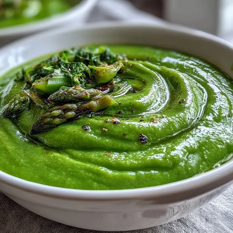 Creamy, bright green Big Green Immunity-Boosting Vegetable Soup in a rustic bowl with lemon wedges and a bread slice on the side.