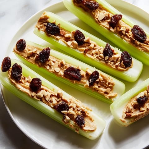 Close-up shot shows ready-to-eat peanut butter celery sticks, delicious and nutritious for snacking.