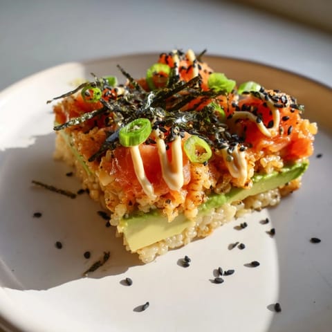 Crispy Rice Salmon Stack #68