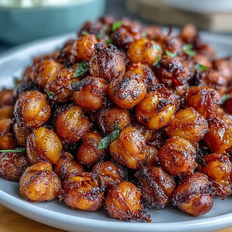Tender yet crunchy Crispy Chickpea Snack, perfect as a healthy appetizer.