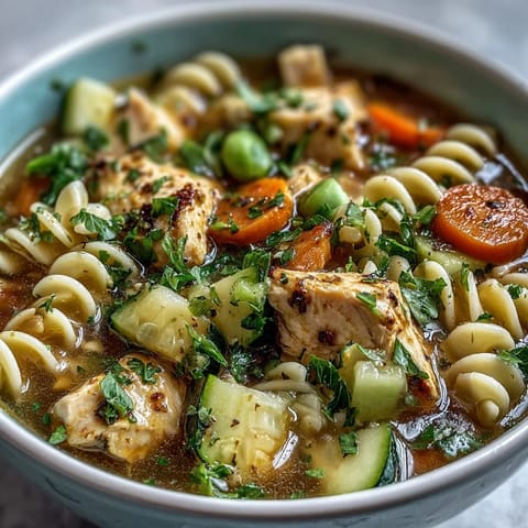 Pasta Soup with Chicken Vegetables