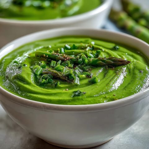 A bowl of Big Green Immunity-Boosting Vegetable Soup topped with olive oil drizzle and fresh herbs, steam rising from the vibrant puree.