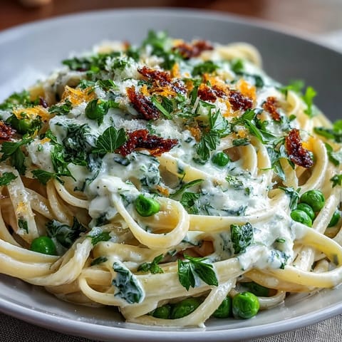 Vibrant lemon butter pasta with peas and Parmesan, a bright and creamy vegetarian dish perfect for spring dinners.