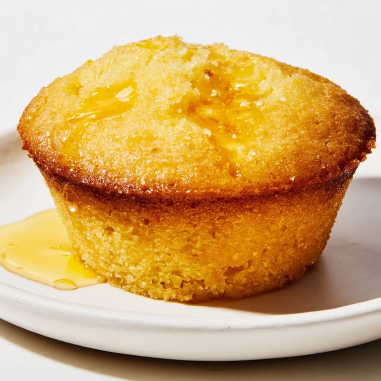 Close-up of freshly baked Honey Butter Cornbread Muffins, offering a sweet, buttery aroma.