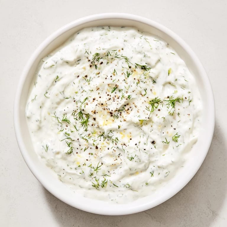 This homemade Greek yogurt ranch dip showcases a swirl of herbs, just waiting to be dipped.