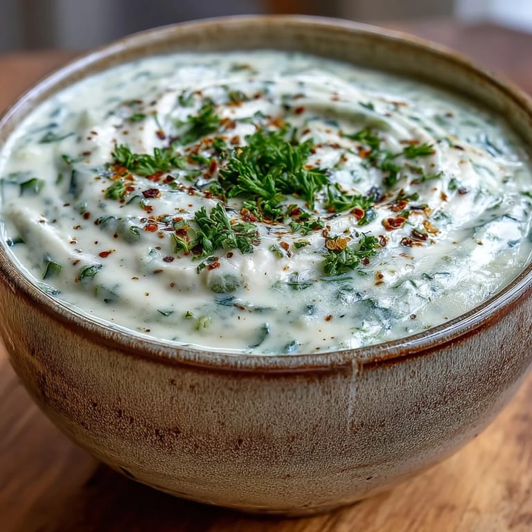 A spoon dips into rich Creamy Vegetable Soup, revealing a creamy texture packed with tender broccoli, carrots, and cauliflower.