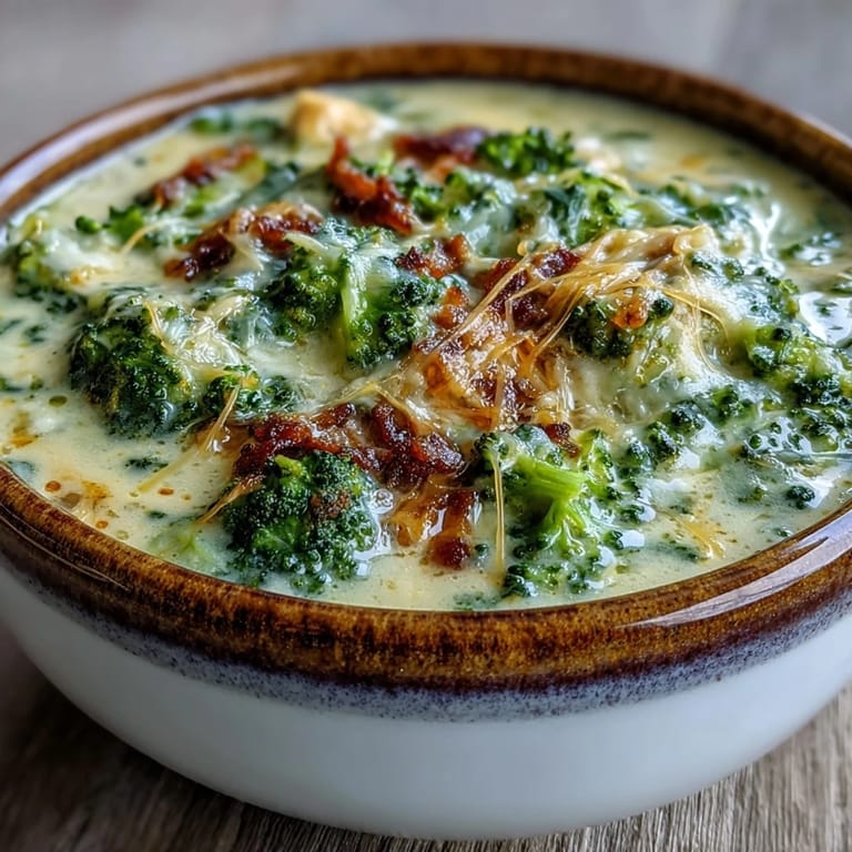 Steaming pot of Best Chicken Broccoli Cheddar Soup with tender chicken, vibrant broccoli florets, and melted cheddar in a Dutch oven.
