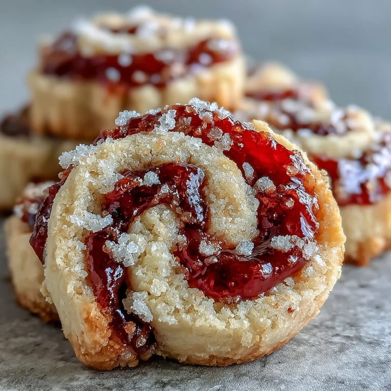A platter of tender Raspberry Swirl Shortbread Cookies dusted with sugar pairs perfectly with an afternoon cup of tea.