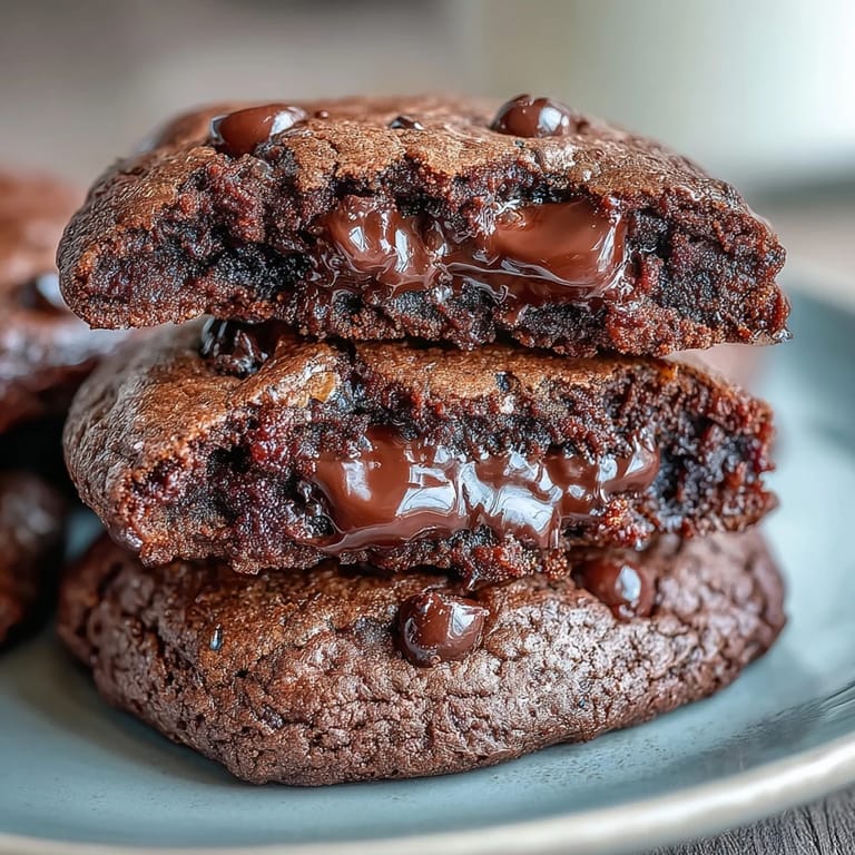 Fudgy brownie cookies with melty chocolate chips, offering a decadent twist on classic chocolate chip cookies.