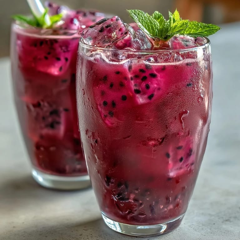 Vibrant homemade mango dragonfruit refresher bursting with sweet mango and pitaya, perfect for sipping on a hot afternoon.