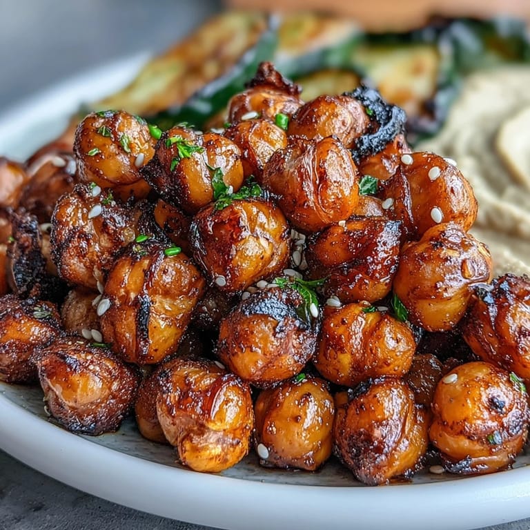 Vibrant Crispy Chickpea Bowls showing tender grilled veggies and perfectly spiced crunchy chickpeas.