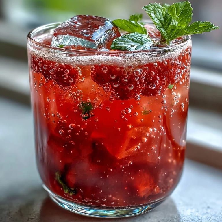 Vibrant blended strawberry agua fresca, a sweet and tart Mexican-inspired beverage.