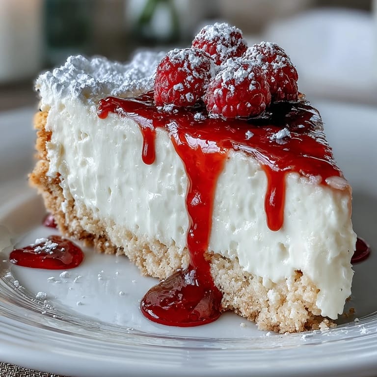 Luscious no-bake cheesecake, perfect for Mother's Day dessert, topped with fruit.