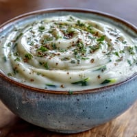 Creamy Vegetable Soup in a white bowl with a golden hue, garnished with fresh parsley and served alongside crusty bread.