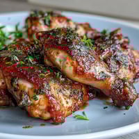 Vibrant sheet pan herb chicken with roasted root vegetables, golden chicken thighs nestled among carrots, parsnips, and sweet potatoes.  
