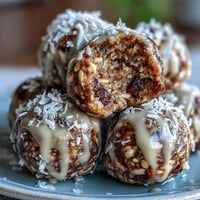 Carrot cake bliss balls pictured, resembling wholesome, no-bake spiced delights.